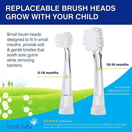  [아마존베스트]Brush-Baby Brush Baby BabySonic Electric Toothbrush for Ages 0-36 Months - Pink