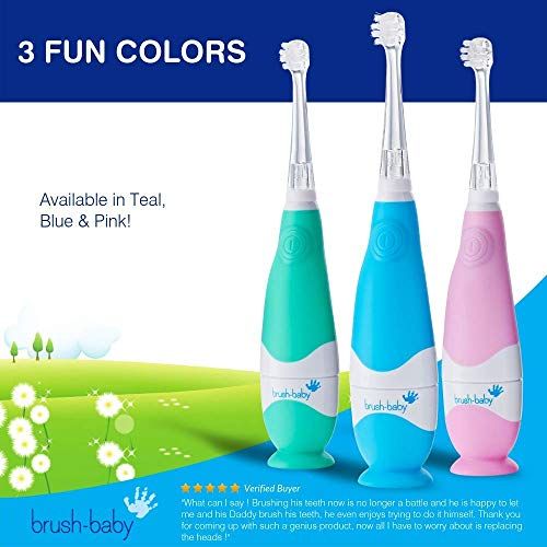  [아마존베스트]Brush-Baby Brush Baby BabySonic Electric Toothbrush for Ages 0-36 Months - Pink