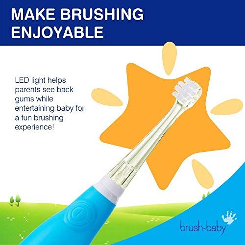  [아마존베스트]Brush-Baby Brush Baby BabySonic Electric Toothbrush for Ages 0-36 Months - Pink