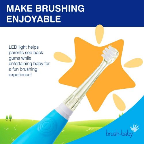  [아마존베스트]Brush-Baby Brush Baby BabySonic Electric Toothbrush for Ages 0-36 Months - Pink