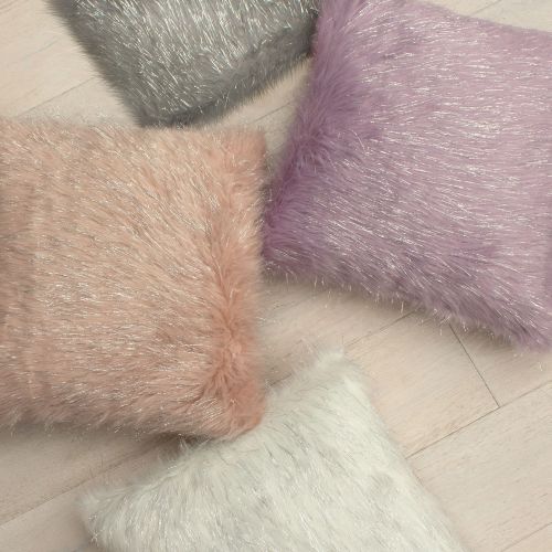  Bryant Home Tina Faux Fur 2-Pack Decorative Pillow Set, Blush