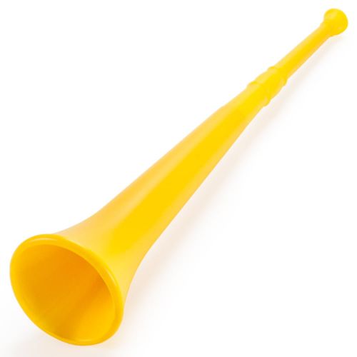 브라이벨리 Brybelly Yellow 26in Plastic Vuvuzela Stadium Horn, Collapses to 14in