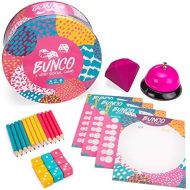 [아마존베스트]Bunco: A Very Social Game | 12-Player Party Dice Game | Includes Dice, Scorecards, Pencils, Bell, & Squishy Traveling Jewel