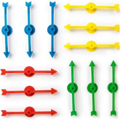 브라이벨리 [아마존베스트]Brybelly 12 Assorted Rainbow 4-inch Arrow Game Spinners in 4 Colors, 3 Arrows Per Color
