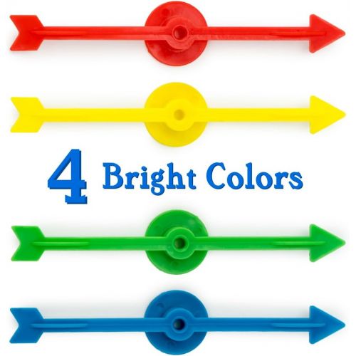 브라이벨리 [아마존베스트]Brybelly 12 Assorted Rainbow 4-inch Arrow Game Spinners in 4 Colors, 3 Arrows Per Color