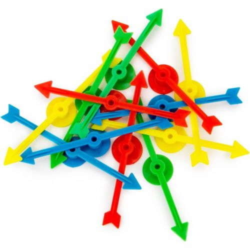 브라이벨리 [아마존베스트]Brybelly 12 Assorted Rainbow 4-inch Arrow Game Spinners in 4 Colors, 3 Arrows Per Color