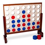 Brybelly Giant Four in A Row | Classic Board Game for Outdoor Parties, BBQs, Weddings, and More | Great for Adults and Kids of All Ages | Oversized Game for Indoor/Outside Occasion