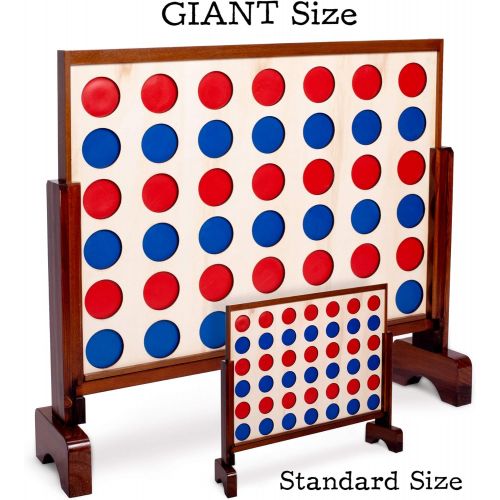 브라이벨리 Brybelly Giant Four in A Row | Classic Board Game for Outdoor Parties, BBQs, Weddings, and More | Great for Adults and Kids of All Ages | Oversized Game for Indoor/Outside Occasion
