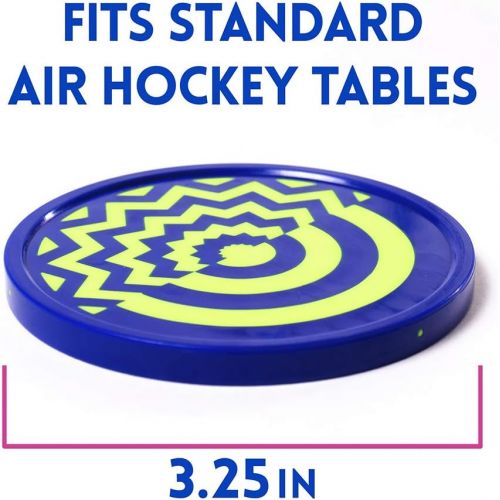 브라이벨리 Brybelly Vivid Two-tone Air Hockey Pucks (2-pack) Wear-proof Molded Psychedelic Patterns and Designs Large 3.25-inch Pucks for Standard Air Hockey Tables Perfect Addition to Game Rooms and