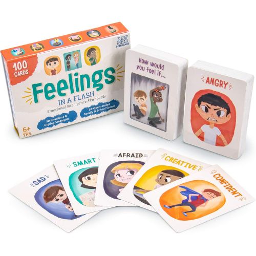 브라이벨리 [아마존베스트]Brybelly Feelings in a Flash - Emotional Intelligence Flashcard Game - Toddlers & Special Needs Children - Teaching Empathy Activities, Coping & Social Skills - 50 Scenario Cards,