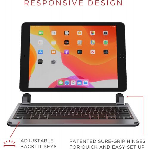  [아마존베스트]Brydge 10.2 Wireless Keyboard Compatible with iPad (8th Gen, 2020& 7th Gen, 2019), Backlit Keys, Long Battery Life (Space Gray)