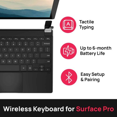  [아마존베스트]Brydge 12.3 Pro+ Wireless Keyboard with Precision Touchpad | Compatible with Microsoft Surface Pro 7, 6, 5 & 4 | Designed for Surface | (Silver)