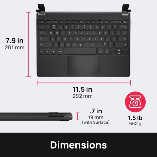  [아마존베스트]Brydge 12.3 Pro+ Wireless Keyboard with Precision Touchpad | Compatible with Microsoft Surface Pro 7, 6, 5 & 4 | Designed for Surface | (Black)