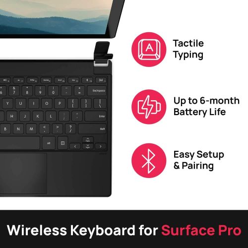  [아마존베스트]Brydge 12.3 Pro+ Wireless Keyboard with Precision Touchpad | Compatible with Microsoft Surface Pro 7, 6, 5 & 4 | Designed for Surface | (Black)