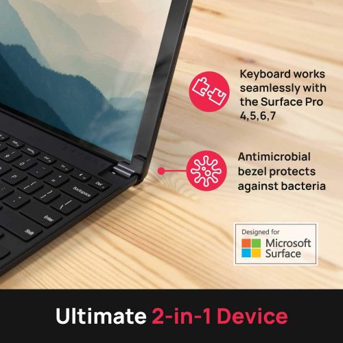  [아마존베스트]Brydge 12.3 Pro+ Wireless Keyboard with Precision Touchpad | Compatible with Microsoft Surface Pro 7, 6, 5 & 4 | Designed for Surface | (Black)