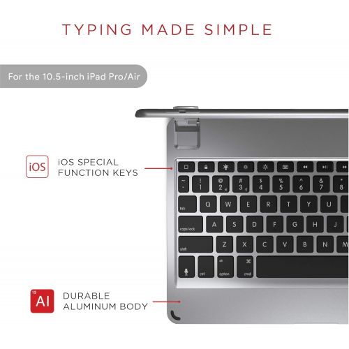  [아마존베스트]Brydge 10.5 Keyboard for iPad Air (2019) and iPad Pro 10.5-inch | Aluminum Bluetooth 4.2 Keyboard with Backlit Keys (Silver)