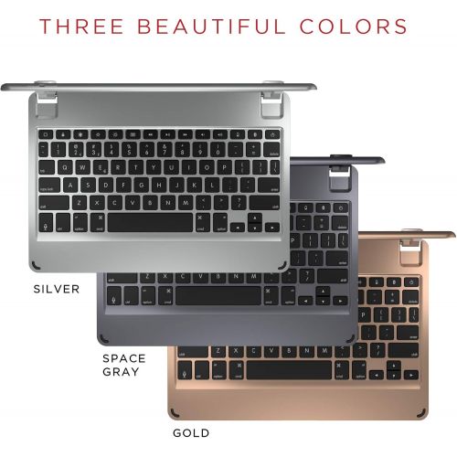  [아마존베스트]Brydge 10.2 Wireless Keyboard Compatible with iPad (7th Gen, 2019 & 8th Gen, 2020), Backlit Keys, Long Battery Life (Silver)