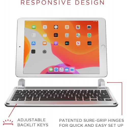  [아마존베스트]Brydge 10.2 Wireless Keyboard Compatible with iPad (7th Gen, 2019 & 8th Gen, 2020), Backlit Keys, Long Battery Life (Silver)