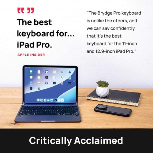  [아마존베스트]Brydge 11.0 Pro Wireless Keyboard | Compatible with iPad Pro 11-inch (2018 & 2nd Gen, 2020) | Backlit Keys | Long Battery Life | (Space Gray)