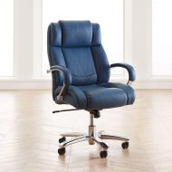 BrylaneHome Extra Wide Chrome Finish Office Chair