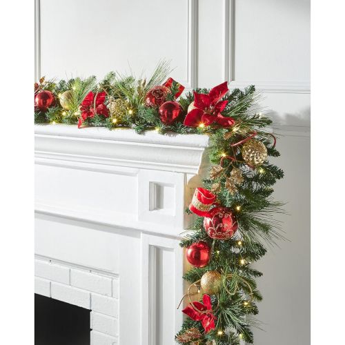  BrylaneHome 6Ft. Ribbon Garland Christmas Garland, Multi Black