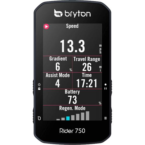  [아마존베스트]Bryton Rider 750 GPS Bike Computer. USA Map Version. Color Touchscreen, Maps & Navigation, Smart Trainer Workout, Radar Support, 20h Battery, E-Bike Compatible, BLE/ANT+ Sensor Sup