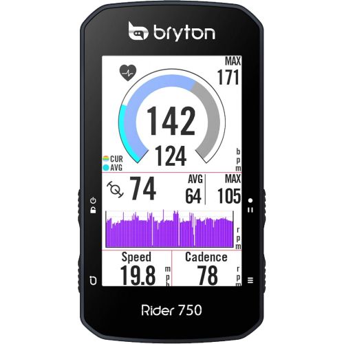  Bryton Rider 750T GPS Bike/Cycling Computer. USA Version. Color Touchscreen, Maps & Navigation, Smart Trainer Workout, Radar Support, 20h Battery. Incl. Device, Sport Mount & SPD/C