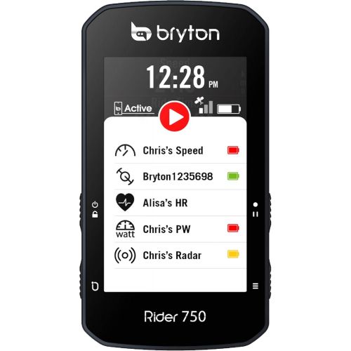  [아마존베스트]Bryton Rider 750 GPS Bike Computer. USA Map Version. Color Touchscreen, Maps & Navigation, Smart Trainer Workout, Radar Support, 20h Battery, E-Bike Compatible, ANT+ Sensor Support