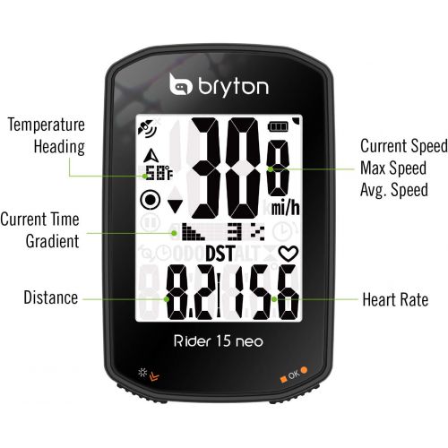  Bryton Rider 15 neo GPS Bike/Cycling Computer Device Only: Twist Click Go! 3 Satellite System. 16 Hr Battery Life. Supports BLE Speed, Cadence, Heart Rate Sensors. Backlight. Smart