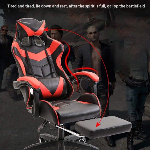  Bseack Swivel Chair Swivel Chair, Ergonomic Design Retractable Footrest Elevating Rotary High Back Office Chair for Esports Office (Size : Nylon feet)
