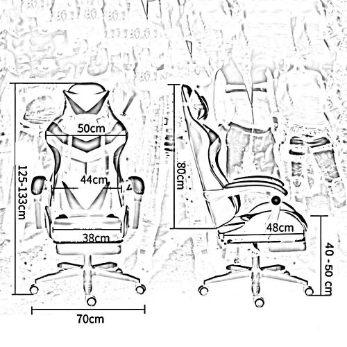  Bseack Swivel Chair Swivel Chair, Ergonomic Design Retractable Footrest Elevating Rotary High Back Office Chair for Esports Office (Size : Nylon feet)