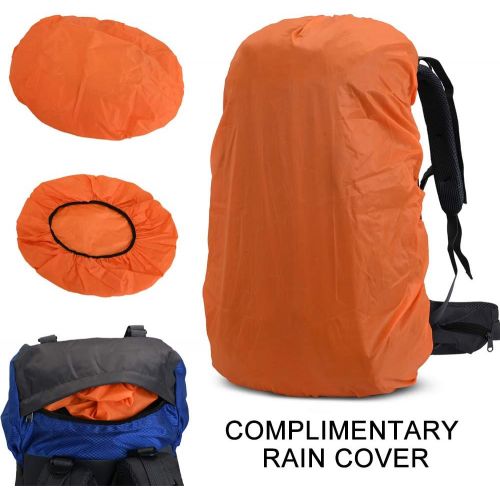  Bseash 60L Internal Frame Hiking Backpack with Rain Cover,Outdoor Sport Travel Daypack for Climbing Camping Touring