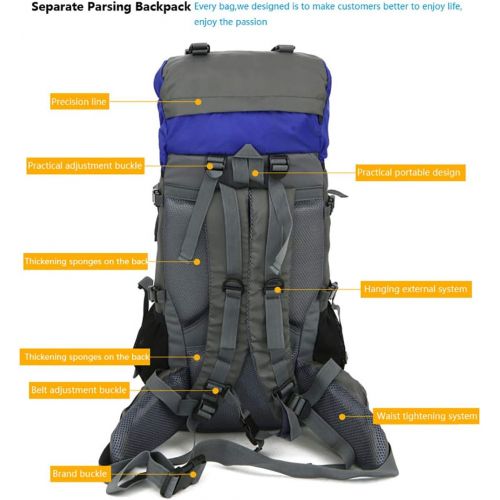  Bseash 60L Internal Frame Hiking Backpack with Rain Cover,Outdoor Sport Travel Daypack for Climbing Camping Touring