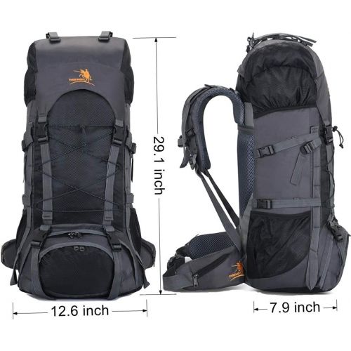  Bseash 60L Internal Frame Hiking Backpack with Rain Cover,Outdoor Sport Travel Daypack for Climbing Camping Touring