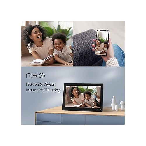  Digital Picture Frame 10.1 Inch 32GB, WiFi Digital Photo Frame, 1280x800 HD Touchscreen Electronic Picture Frame, Auto-Rotate, Wall Mountable, Share Photos/Videos Instantly via App/Email