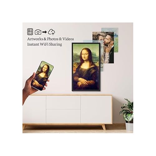  BSIMB Large Digital Picture Frame 21.5 Inch Bluetooth Speakers, 64GB 1920x1080 FHD WiFi Digital Photo Frame Extra Large with Remote Control, Share Pictures/Videos via App/Email/USB/SD, Auto-Rotate