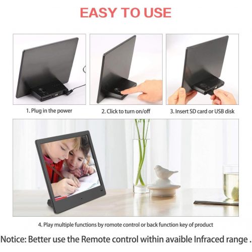  [아마존베스트]Bsimb BSIMB Digital Picture Frame Digital Photo Frame 8 Inch 1024x768 (4:3) Hi-Res LED Display Electronic Photo Frame with Remote Control Support USB Stick/SD Card M12