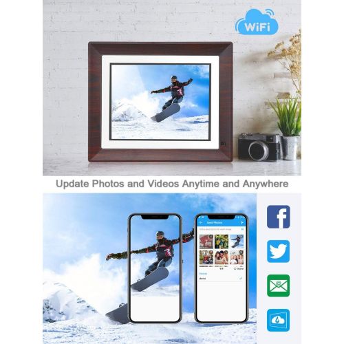  [아마존베스트]Bsimb BSIMB 9 Inch WiFi Cloud Digital Photo Frame Digital Picture Frame 1067x800(4:3) IPS Touch Screen Built-in 16GB Storage Auto Rotate Motion Sensor Support iPhone & Android App/Twitte