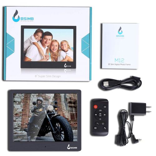  Bsimb BSIMB M12 Digital Picture Frame Digital Photo Frame 8 LED Display Hi-Res Digital Photo & HD Video Frame and USBSD Card Playback Infrared Remote Control