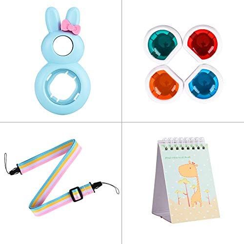  Bsuuy Instant Camera Accessories Bundle Compatible with FujiFilm Instax Mini 11 Camera. Including Mini 11 Camera Case, Selfie Mirror, Four-Color Filter, etc (Azure 15 Items)