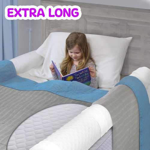  [아마존베스트]BuBumper [1-Pack] Foam Bed Rails for Toddler | Soft Bed Bumper for Kids, Special Needs, Elderly | Baby Bed Guard | Child Bed Safety Side Rails With Water Resistant Washable Cover