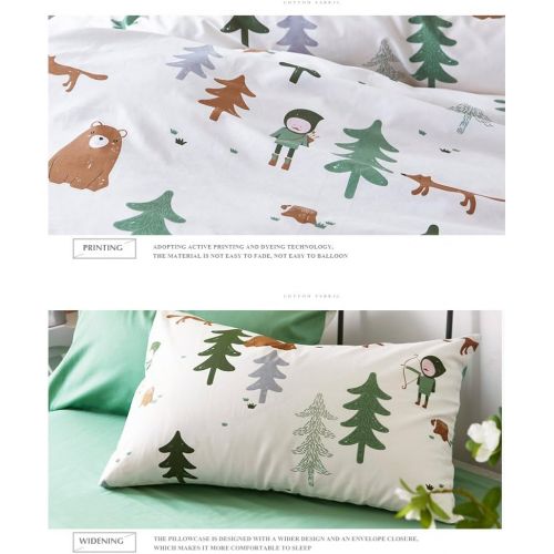  BuLuTu Dinosaur Queen Kids Duvet Cover White Boys Girls 100% Cotton,3 Pieces Premium Soft Reversible Dino Forest Print Teen Bedding Sets FullQueen with Zipper Closure and Ties,Cut