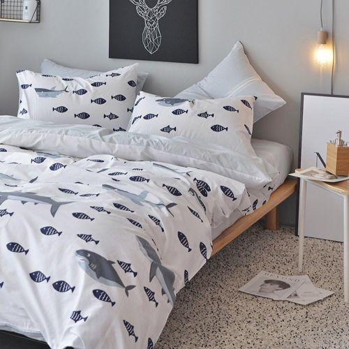  BuLuTu Dinosaur Queen Kids Duvet Cover White Boys Girls 100% Cotton,3 Pieces Premium Soft Reversible Dino Forest Print Teen Bedding Sets FullQueen with Zipper Closure and Ties,Cut