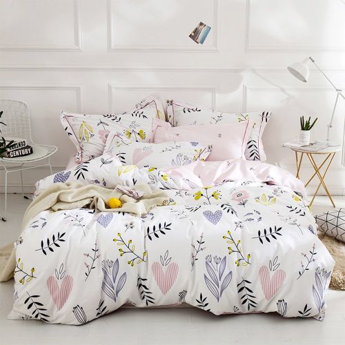  BuLuTu Cotton Kids Bedding Duvet Cover Sets Twin Grey for Boys Girls Leaf Botanical Arrows Teen Bedding Sets Zipper Closure for Children,1 Duvet Cover + 2 Pillowcases,Twin