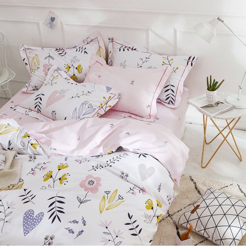  BuLuTu Cotton Kids Bedding Duvet Cover Sets Twin Grey for Boys Girls Leaf Botanical Arrows Teen Bedding Sets Zipper Closure for Children,1 Duvet Cover + 2 Pillowcases,Twin