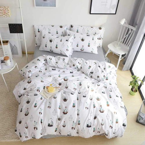  BuLuTu Cotton Kids Bedding Duvet Cover Sets Twin Grey for Boys Girls Leaf Botanical Arrows Teen Bedding Sets Zipper Closure for Children,1 Duvet Cover + 2 Pillowcases,Twin