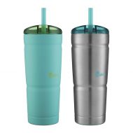 Bubba Envy S Vacuum-Insulated Tumbler, 24 oz, Tidal Wave and Stainless Steel, 2 Pack