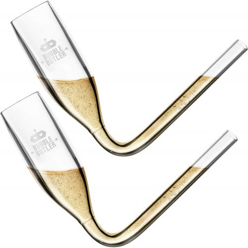  [아마존베스트]Bubble Butler Champagne Flutes, Champagne Shooters, Guzzler Glasses - Champagne Bong Party, Prosecco Glasses, Bridesmaids Gifts, Bachelorette Party Favors, Outdoor Party (2 Pack)