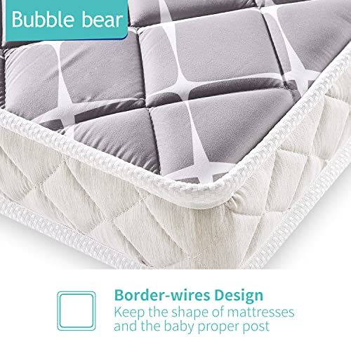  Bubble bear Premium Foam Hypoallergenic Infant Crib Mattress 52 x 27.6 x 5, Toddler Mattress, Ideal Mattress Firmness, Featuring Soft, Sturdy and Beautifully Designed，Toddler Bed M