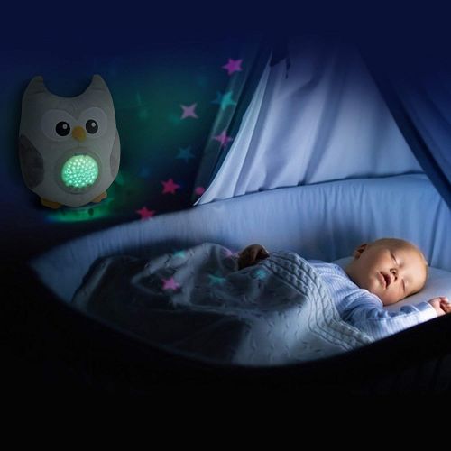 Bubzi Co Baby White Noise Sound Machine & Sleep Aid Night Light. New Baby Gift, Baby Essentials Woodland Owl Decor Nursery & Portable Soother Stuffed Animals Owl for Crib to Comfor